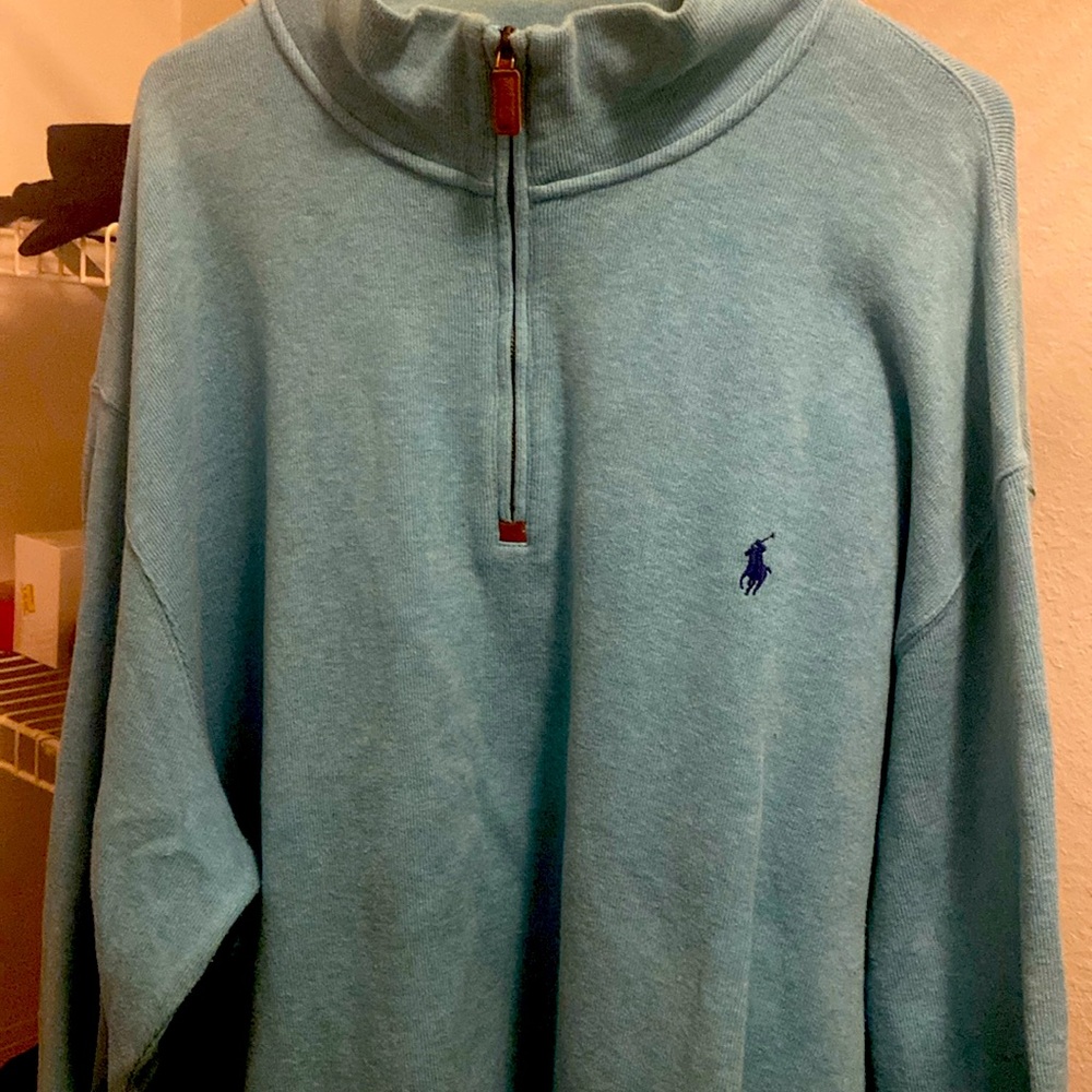 Quarter zip polo sweater